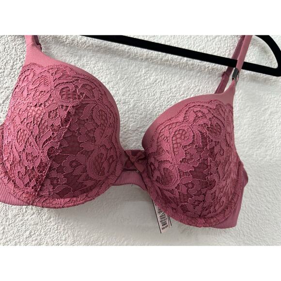 Victoria's Secret Pink 32D Body By‎ Victoria Perfect Shape Push Up Bra NWT Rose - Picture 3 of 10